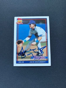 Jack Daugherty Signed 1991 Topps #622 Card Texas Rangers Autograph COA - Picture 1 of 1