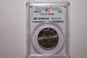2006-P KENNEDY HALF DOLLAR GRADED PCGS MS68 SATIN FINISH - Picture 1 of 4