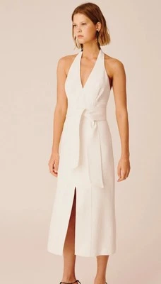 C/MEO Collective Collision Midi Dress Small (4) Linen White Old Money Club Med - Image 1 of 4