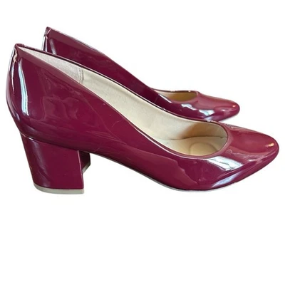 Bombas Easy Spirit Cosma Dark Patent Purple salto bloco conforto NOVO 8 - Imagem 1 de 4