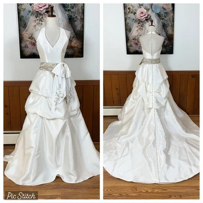 Elegante Nuevo Vestido de Boda La Joli Mode Satén Sarga! Foto 1 de 4