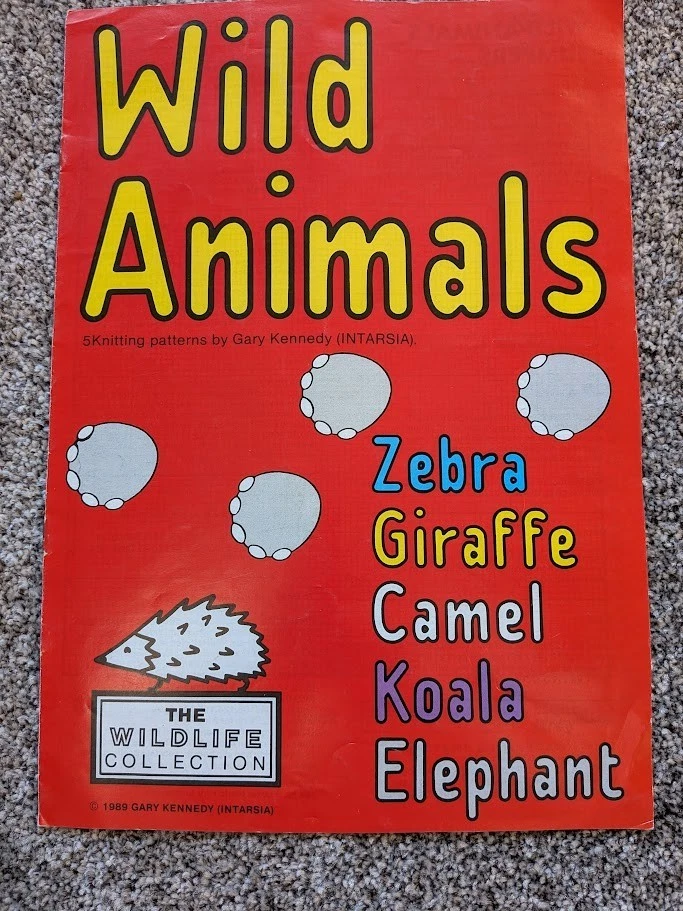 Wild Animals - 5 Knitting Patterns Gary Kennedy - Intarsia Sweater 4 ply 24"-44" - Image 1 of 2