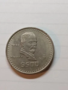Mexiko 1988 500 $ Pesos Münze mit Francisco Madero (Mexikanischer Präsident 1911-1913) - Bild 1 von 3