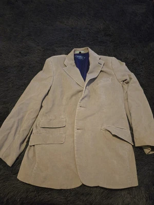 Blazer BEN SHERMAN Talla M Beige Pana Abrigo Deportivo Chaqueta Codo Parche Informal Foto 1 de 4
