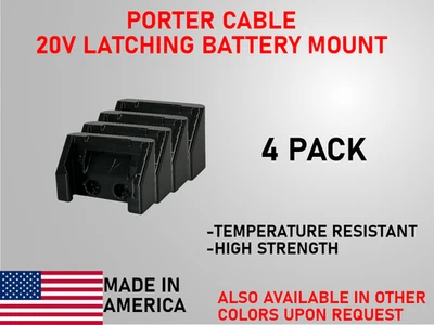 Porter Cable 20V Cierre Batería Montaje/Soporte [Cantidad 4] - Organizador Garaje/Furgoneta Foto 1 de 3