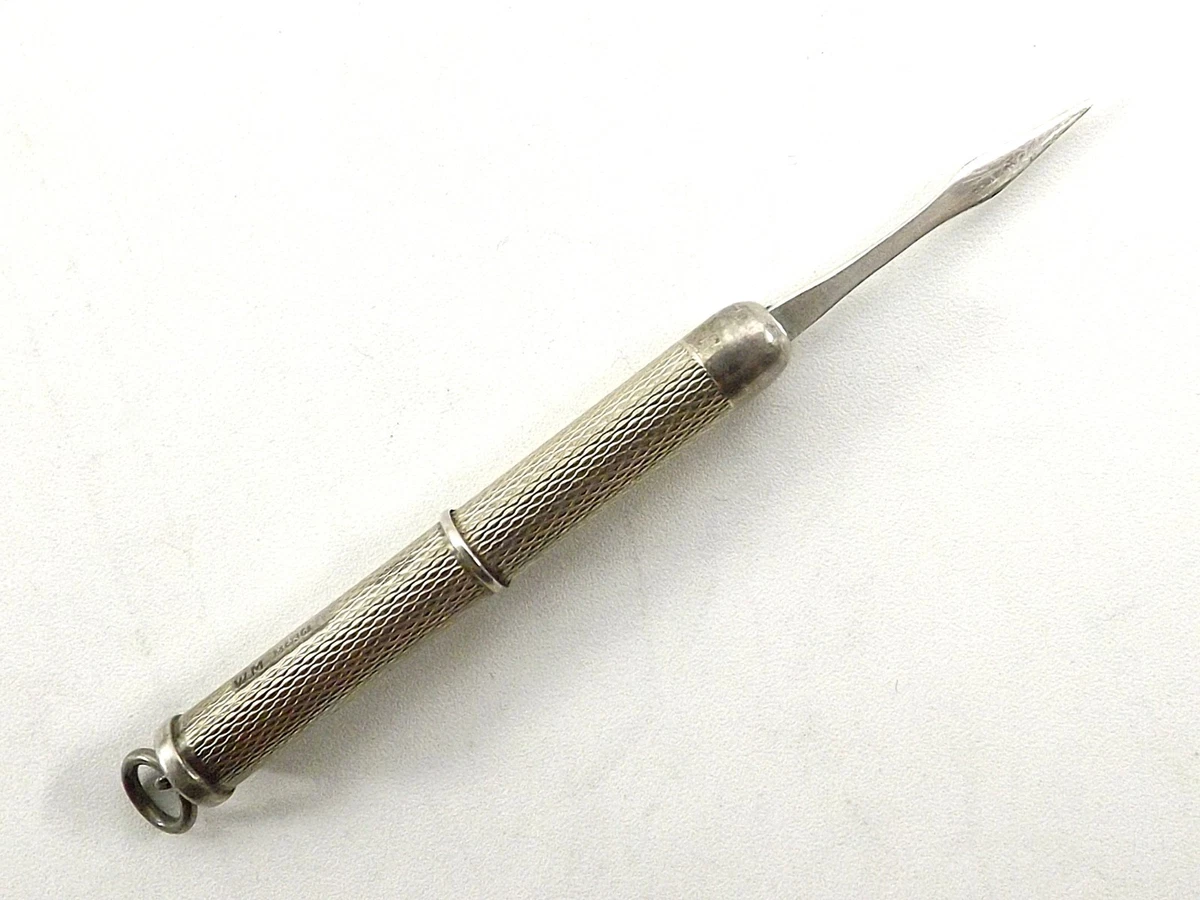 Antique Birmingham 1915 Toothpick Holder Art Nouveau Silver