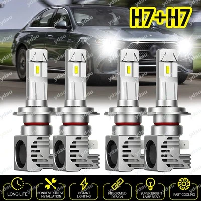 Kit de bombillas de faros LED High Lo Beam 6000K para Mercedes-Benz E350 E320 E550 4x H7 Foto 1 de 4