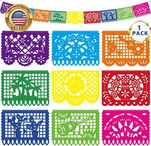 18 FT Cinco De Mayo Party Decorations, 1 Pack Fiesta Banner with 9 Plastic Papel - Picture 1 of 7