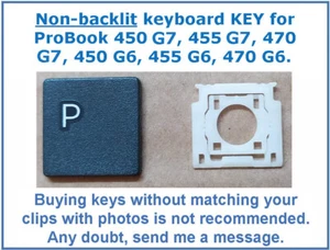 NW CLÉ clavier pour HP Probook 450 G6 455 G6 470 G6 450 G7 455 G7 NON RÉTROÉCLAIRÉ - Photo 1/8