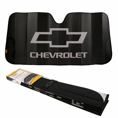 ⭐️⭐️⭐️⭐️⭐ CHEVY Black Windshield Chevrolet Sunshade Universal Sun Shade New - Image 1 of 4