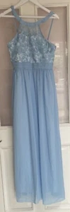 Soft Powder Blue Long Halter Neck Party / Prom / Event Dress - Age Guide 15 - Picture 1 of 4