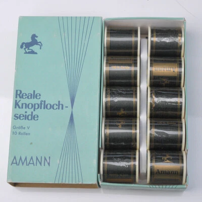 Amann Stick-Kordel-Seide "Reale Knopflochseide" Nm 30/3  10 Rollen x 60 Meter - Bild 1 von 2