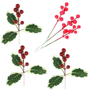 6 Piezas Decoración Navidad Regalo Banquete Adornos Florales Artificiales - Imagen 1 de 12