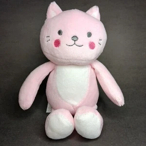 Carter’s Child Of Mine Kitty Cat Pink White Baby Rattle Plush Lovey 8" Toy 2012 - Picture 1 of 8