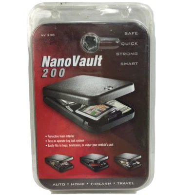 GunVault NanoVault NV100 Brazos Pequeños Seguro Auto Hogar Viaje con Llave y Cable Negro NUEVO Foto 1 de 4