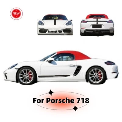 For Porsche 718 Boxster Car Vinyl Racing Sport Stripe Sticker Decals Kit 2PCS - Image 1 of 4