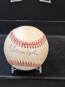 OFFICIAL NATIONAL LEAGUE MLB BASEBALL SIGNED BY WARREN SPAHN BRAVES AUTO - Picture 1 of 2