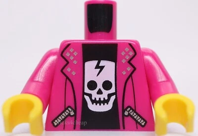 Lego Torso Jacket Open Pockets Silver Zippers Shirt Cracked Skull City Skyline - Image 1 of 2