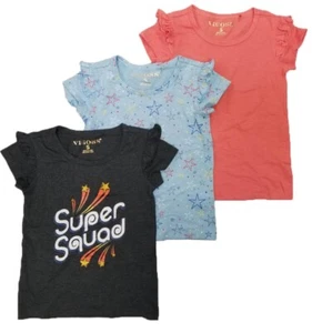 Vigoss Girls 3 Pack T-Shirts Gray/Blue/Coral Super Squad - Picture 1 of 7