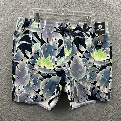 VOLCOM Swim Trunks Mens 2XL XXL Blue Green Lido Print Trunk 17 Hawaiian Short - Image 1 of 4
