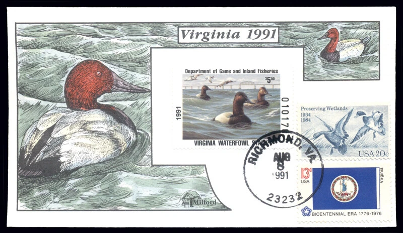 Duck FDC - VA4 1991 Virginia - Image 1 of 1