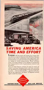 VINTAGE 1944 RAILWAY EXPRESS AGENCY TRAIN AIRPLANE PRINT AD - Picture 1 of 1