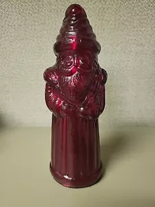 Red Mercury Glass Santa St Nicolas Vintage - Picture 1 of 3