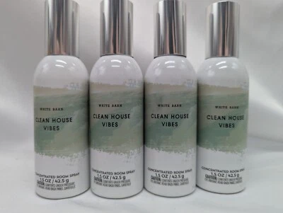 Qty (4) Bath & Body Works CLEAN HOUSE VIBES Concentrated Room Spray 1.5 oz