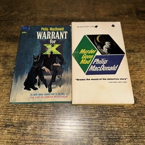 Philip MacDonald lot of 2 paperback books, Murder Gone Mad & Warrant for X - Picture 1 of 3