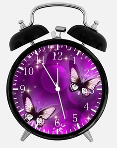 Purple Butterfly Alarm Clock Light Silent Personalized option adding names E25 - Picture 1 of 2