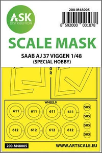 Art Scale 1/48 Art Scale SAAB AJ 37 Viggen double-sided painting mask for Specia - Picture 1 of 1