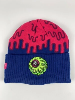 Gorro tejido Mishka globo ocular gorra New Era MNWKA estampado de limo rosa azul de colección años 00 Foto 1 de 4
