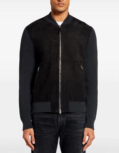 TOM FORD Suede Leather and Wool Bomber Jacket Knitted Sleeves Men's XS S - Picture 1 of 8