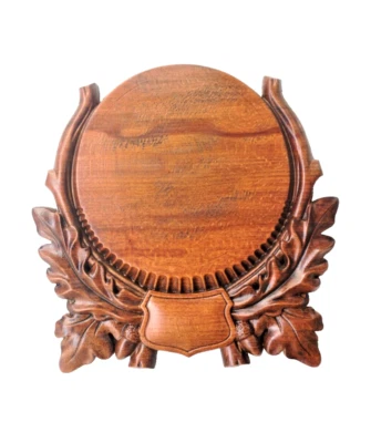 Wooden Base Trophy Shield Mount Plaque For Wild Boar Tusks Hunters Gift Father - Image 1 of 4