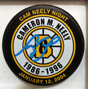 CAM NEELY AUTOGRAPHED BOSTON BRUINS #8 RETIREMENT NIGHT PUCK