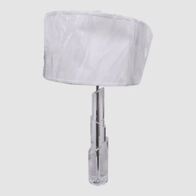 Pantalla de lámpara de escritorio de cristal macizo plateado transparente John Richard JRL-10145 Foto 1 de 4