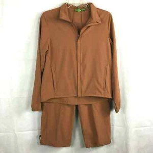 Completo tecnico coda donna taglia S marrone giacca pantaloni crop set 2 pezzi golf - Foto 1 di 11