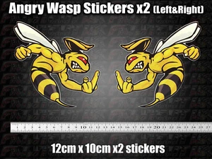Wasp finger Car Vespa Lambretta Scooter Camper Van Decal Sticker x 2 - Picture 1 of 7