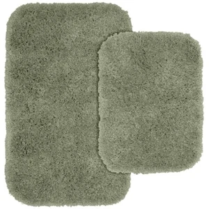 Garland Rug Serendipity 2 Piece Shaggy Nylon Washable Bathroom Rug Set Deep Fern - Picture 1 of 6