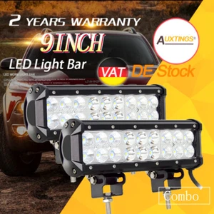2X 9'' LED Work Light Bar Spot Flood Combo Beam 4WD SUV Driving Offroad for Jeep - Imagen 1 de 9