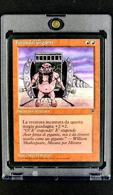 1995 MTG Magic The Gathering Italian Legends Forza del Gigante Giant Strength NM - Image 1 of 4