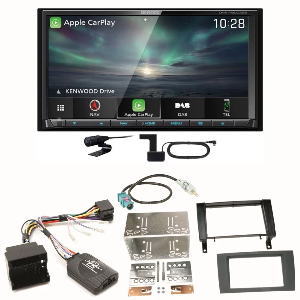 Kenwood DNX-7190DABS Android Auto DAB+ Einbauset für Mercedes SLK R171 ab 2008 - Bild 1 von 1