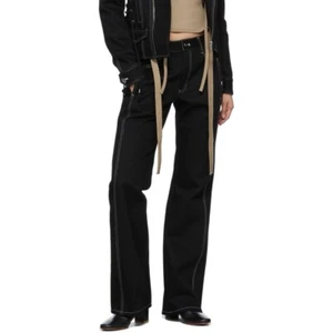 Dion Lee Size M / 10 / US 6 Black Denim Jeans Contrast Stitch Bootcut Mid Rise - Picture 1 of 14