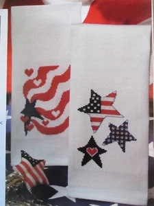Stars & Stripes Huck Towel - Magazine Cross Stitch Pattern - Picture 1 of 1