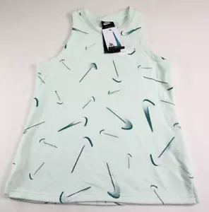 Girls Light Green Nike Slim Fit Sleeveless French Terry Top Size XL DA1404-394 - Picture 1 of 5