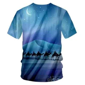 Desert Camel 3D Printed T Shirt For Men Clothes Animal Cantorp Graphic T Shirts - Picture 1 of 2