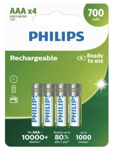 Baterías recargables para teléfono inalámbrico luces solares Philips AAA 700mAh 1,2 V Ni-MH - Imagen 1 de 3