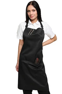 Hebe Hairdressers Apron Black Beauty Salon Beautician Nail Bar Spa Adjustable - Picture 1 of 7