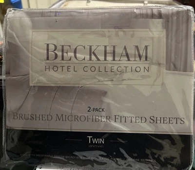 Paquete de 2 sábanas ajustables de microfibra blancas Beckham Hotel Collection 4 Foto 1 de 4