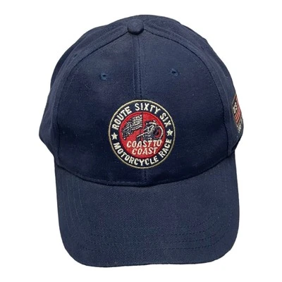 Gorra bordada Highway Route 66 sombrero azul gancho ajustable bucle adultos Foto 1 de 4